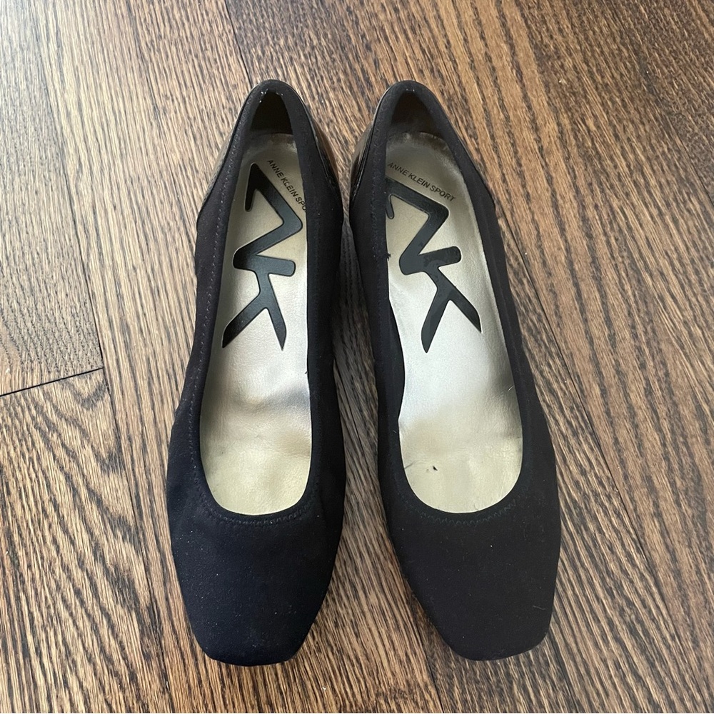 Anne Klein Sport Black Wisher Wedge Pumps Size 7.5M